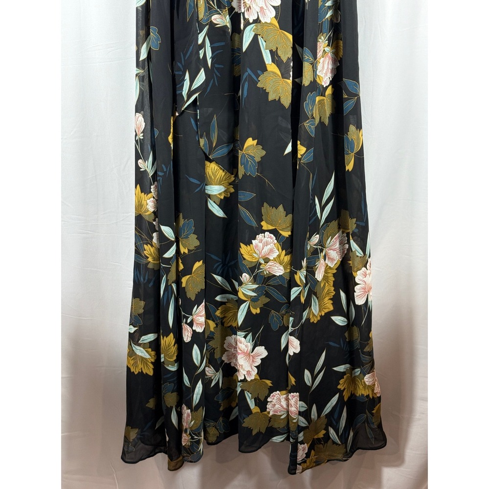 Baltic Born Kia Kimono Maxi Dress Midnight Floral Black Pink Gold Small NWT - Picture 3 of 10